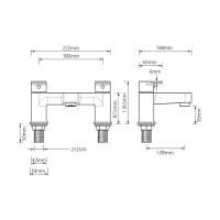 Burlington Chelsea Traditional Monobloc Basin Tap with Pop Up Waste - Black Lever 