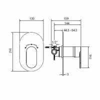 Abacus Shower Pack 6 Square Fixed Shower Head With Handset, Holder And Overflow Filler - Matt Black