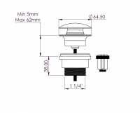 Universal Matt Black Basin Waste Scudo