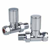 Chrome Straight Towel Radiator Valves - Scudo