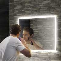 HIB Vega 80 LED Mirror With Charging Socket, 600 x 800