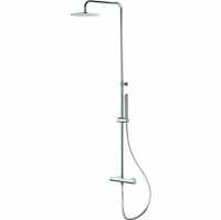 Vema Thermostatic Round Bar Valve with Fixed Head & Riser - Chrome