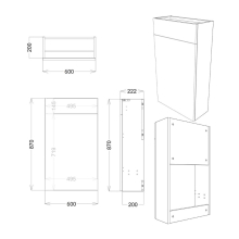 Venetian 500mm Toilet Unit - Pearl Grey Gloss