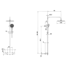 Villeroy & Boch Square Matt Black Thermostatic Exposed Shower Set & Riser Rail