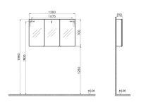 HiB Eris 60 Bathroom Mirror Cabinet - 45200