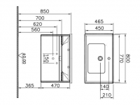 Royo Vida 800mm Gloss White 2-Drawer Wall Unit