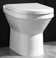 Shetland Back To Wall Toilet & Satin White Wood Effect Seat