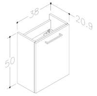 Vouille 590mm White Gloss Wall Hung 2 Drawer Basin Unit (No Top)