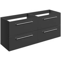 Vouille 1180mm Anthracite Gloss Wall Hung 4 Drawer Basin Unit Run (No Top)