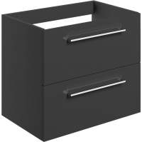 Vouille 590mm Anthracite Gloss Wall Hung 2 Drawer Basin Unit (No Top)