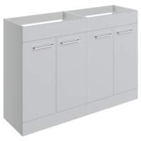 Vouille 1180mm Grey Gloss Floor Standing 4 Door Basin Unit Run (No Top)