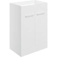 Vouille 590mm Floor Standing 2 Door Basin Unit (No Top) - White Gloss