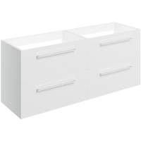Vouille 1180mm Wall Hung 2 Drawer Basin Unit Run (No Top) - White Gloss