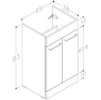 Merchtem 500mm Matt Reed White Floor Standing Toilet Unit