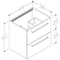 Vouille 510mm White Gloss Wall Hung 2 Drawer Basin Unit & Basin