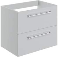 Vouille 590mm Wall Hung 2 Drawer Basin Unit (No Top) - Grey Gloss