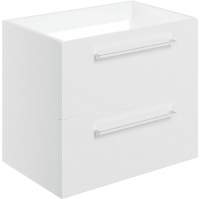 Vouille 590mm White Gloss Wall Hung 2 Drawer Basin Unit (No Top)