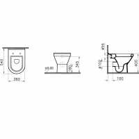 Bliss Square Back to Wall Pan Toilet & Soft Close Seat