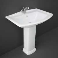 Shetland 600 x 500mm 2 Tap Hole Basin & Full Pedestal