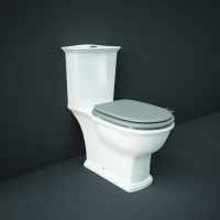 Washington Close Coupled Open Back Push Button Flush WC with Soft Close Seat White - RAK Ceramics