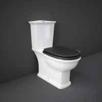 Washington Close Coupled Open Back Push Button Flush WC with Soft Close Seat Grey - RAK Ceramics