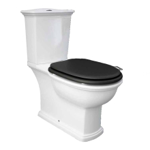 Washington Close Coupled Open Back Push Button Flush WC with Soft Close Seat Black - RAK Ceramics