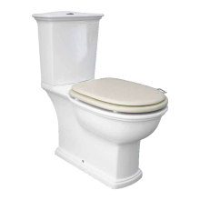 Washington Close Coupled Open Back Push Button Flush WC with Soft Close Seat Greige - RAK Ceramics
