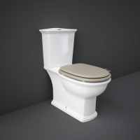 Washington Close Coupled Open Back Push Button Flush WC with Soft Close Seat Greige - RAK Ceramics