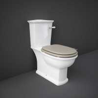 Washington Close Coupled Open Back Lever Flush WC with Soft Close Seat Greige - RAK Ceramics  
