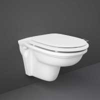 Washington Close Coupled Open Back Push Button Flush WC with Soft Close Seat Black - RAK Ceramics