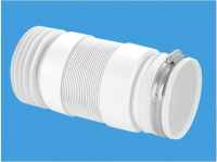 McAlpine White Back To Wall Flexible WC Connector With Jubilee Clip - WC-F21R