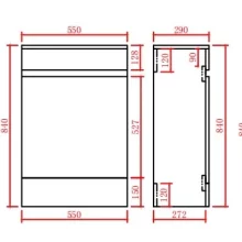Mercia 550mm Mid Grey Gloss Waterproof WC Unit