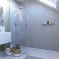 Dove Grey Showerwall Compact Tile Effect Wall Panel - 1220 x 2400mm