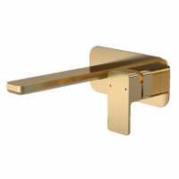 Nuie Windon Wall Mounted Basin Mixer Tap Brushed Brass