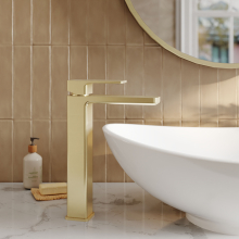 Nuie Windon Brushed Brass High Rise Mono Basin Mixer Tap