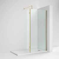 Nuie 760 Brushed Brass Walk In Shower Screen