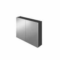 600mm Double Door Mirrored Bathroom Cabinet - Charcoal - The White Space