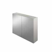 600mm Double Door Mirrored Bathroom Cabinet - White - The White Space