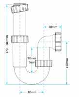 McAlpine ASA10V Adjustable Inlet Tubular Swivel Anti-Syphon P Trap 1 1/4 / 32mm