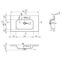 Jux Wall Hung 2 Drawer Basin Unit & White Basin 615mm - Matt Cotton & Oak Effect