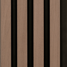 Walnut & Black Waterproof Slatwall Panel Multipack - 3 * 2400x170mm Panels