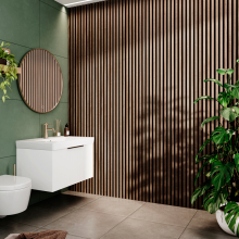 Walnut Waterproof Slatwall Panel Multipack - 3 * 2400x170mm Panels