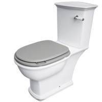 Washington Close Coupled Open Back Lever Flush WC with Soft Close Seat Grey - RAK Ceramics