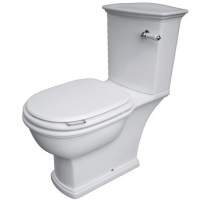 Washington Close Coupled Open Back Lever Flush WC with Soft Close Seat White - RAK Ceramics 