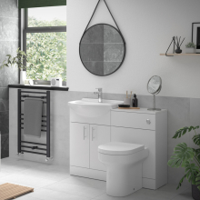 Gressingham 610mm Grey Gloss 2 Drawer Floor Vanity Unit and Basin With Intergrated Lighting