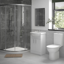 Watervale Full Bathroom Suite with 900mm 2 Door Easy-Fit Quadrant & Tray