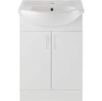 Watervale 560mm Basin Unit & Basin - White Gloss