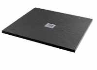 MX Group Minerals Jet Black Slate Effect Square Shower Tray - 900 x 900mm 