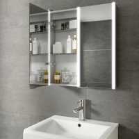 HIB Xenon 120 LED Aluminium Triple Mirror Cabinet 