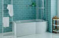 Trojan P Shaped Shower Bath 1500 x 700/800mm - Package Deal